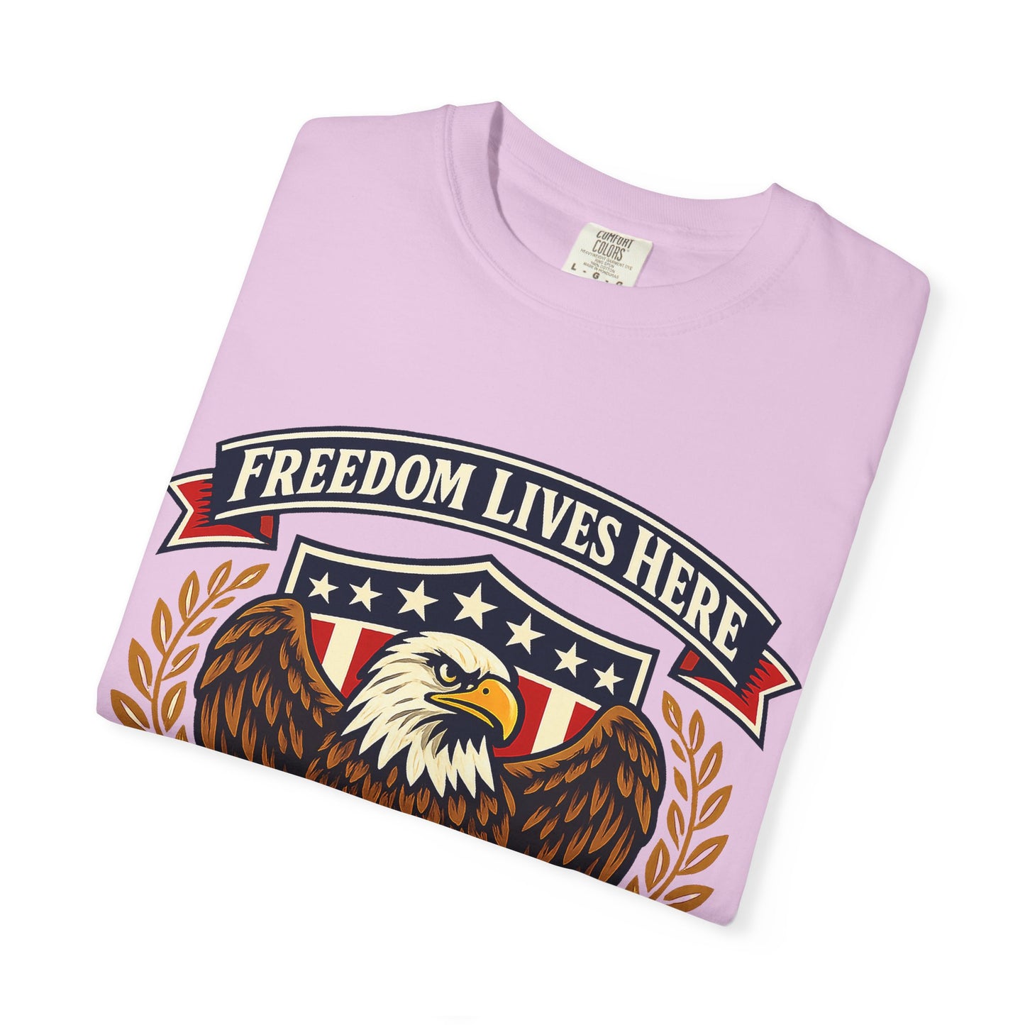 Freedom Lives Here Eagle T-Shirt — Patriotic USA Graphic Tee