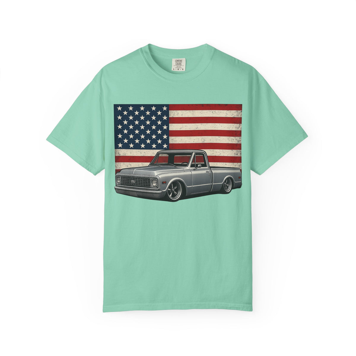 Vintage Chevy C10 Truck T-Shirt with American Flag