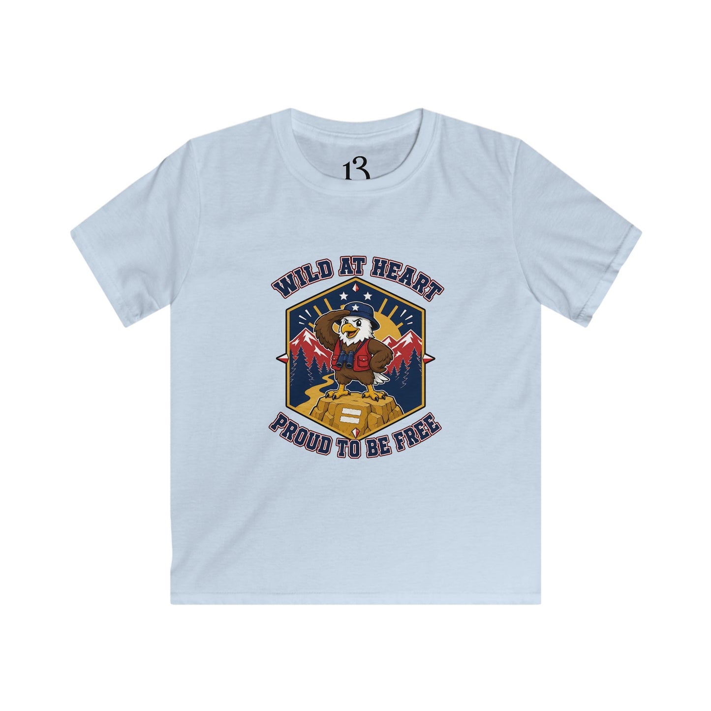 Kids Tee — "Wild at Heart, Ready to Be Free" Adventure Bear Graphic