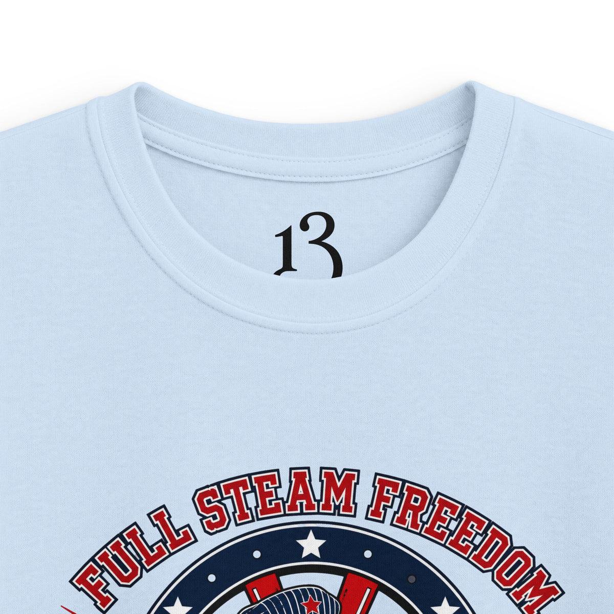 Kids Tee - Patriotic Eagle Engineer "Full Steam Freedom, USA Rail Crew" Railway Graphic