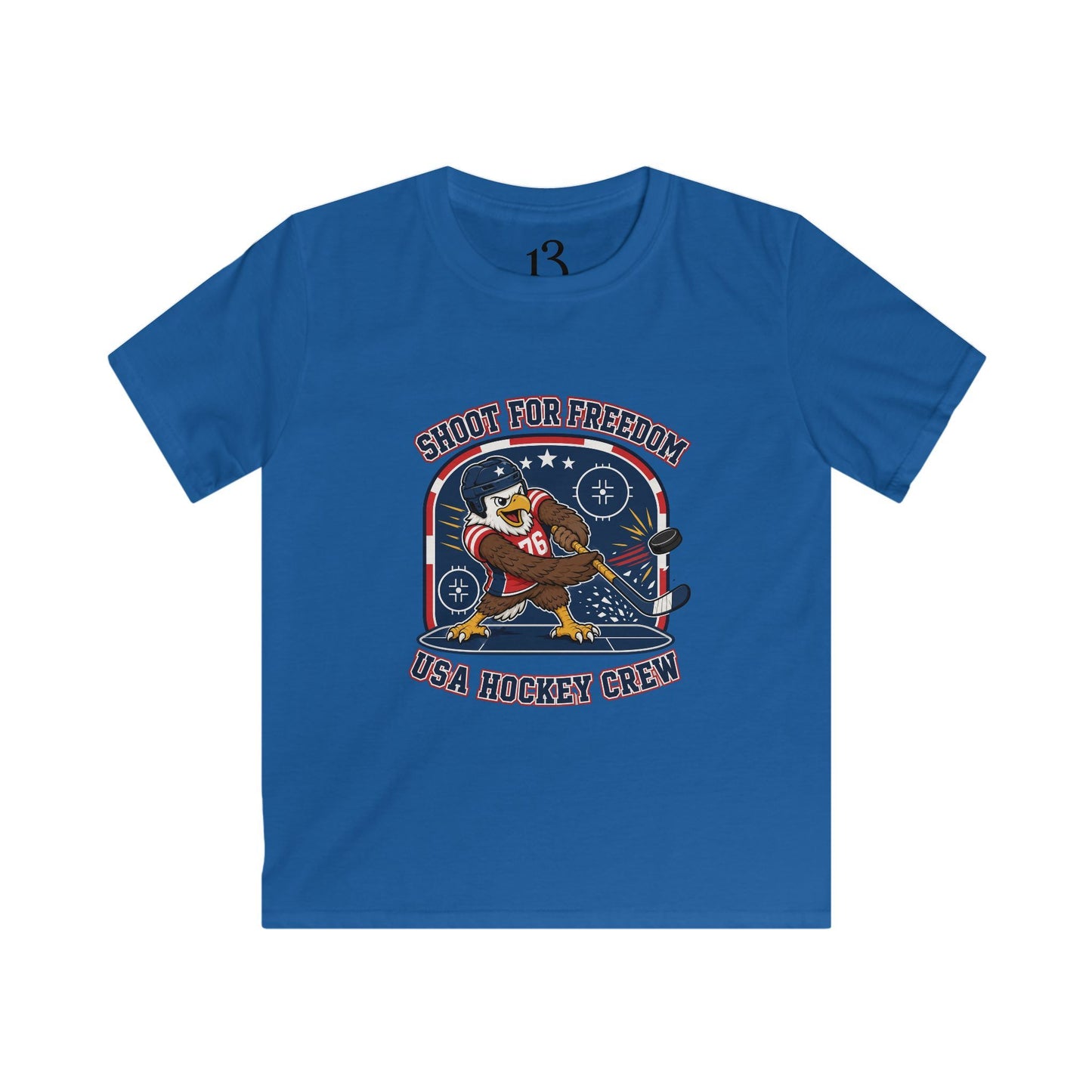 Kids Hockey Tee — "Shoot for Freedom" USA Hockey Crew Youth Shirt