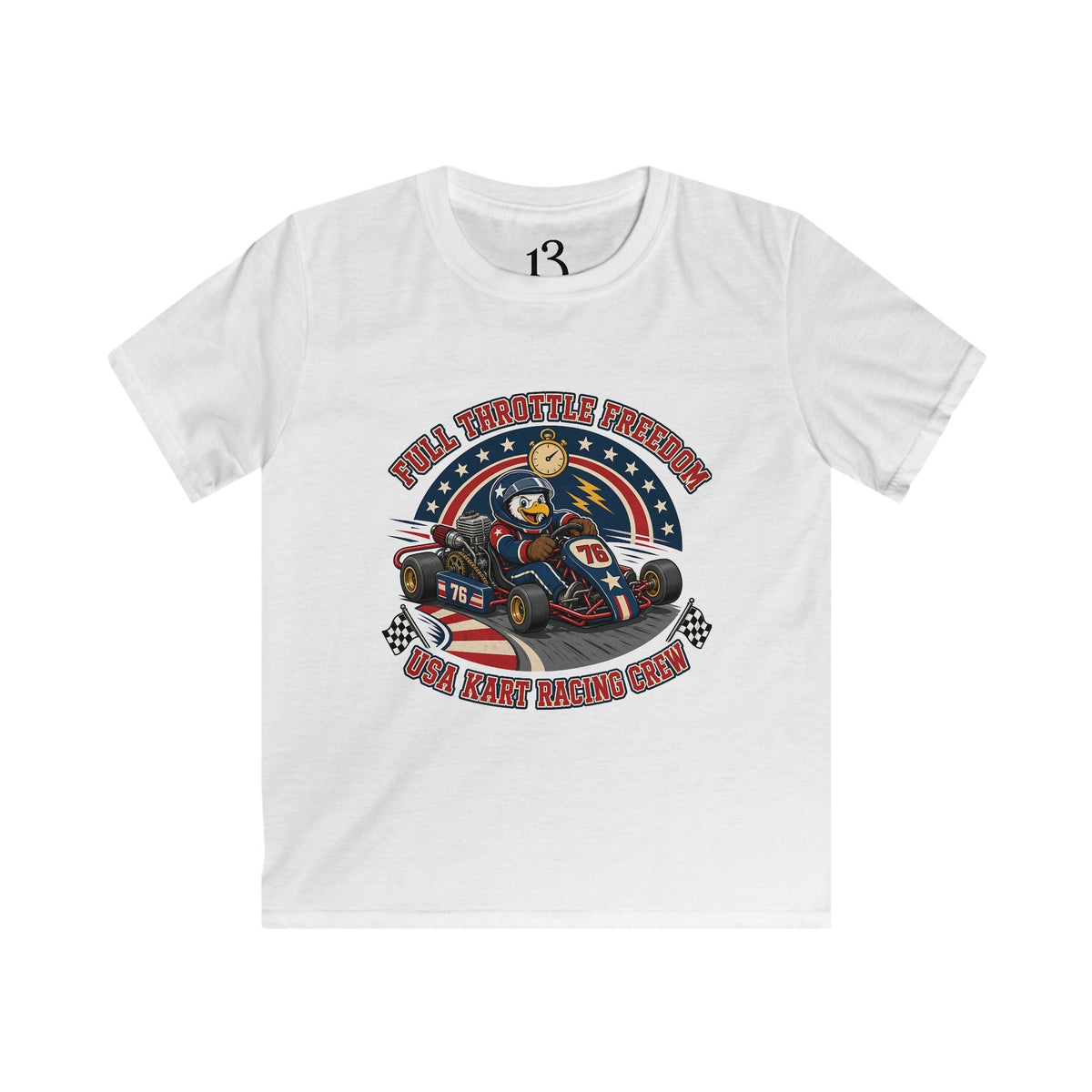 Kids Tee — 'Full Throttle Freedom' Go-Kart Racing Shirt