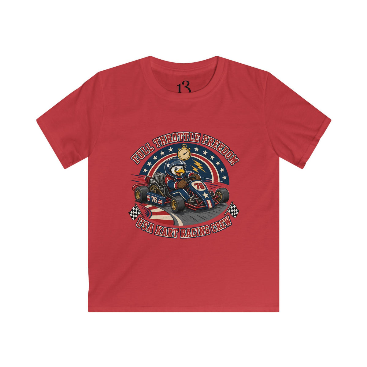 Kids Tee — 'Full Throttle Freedom' Go-Kart Racing Shirt