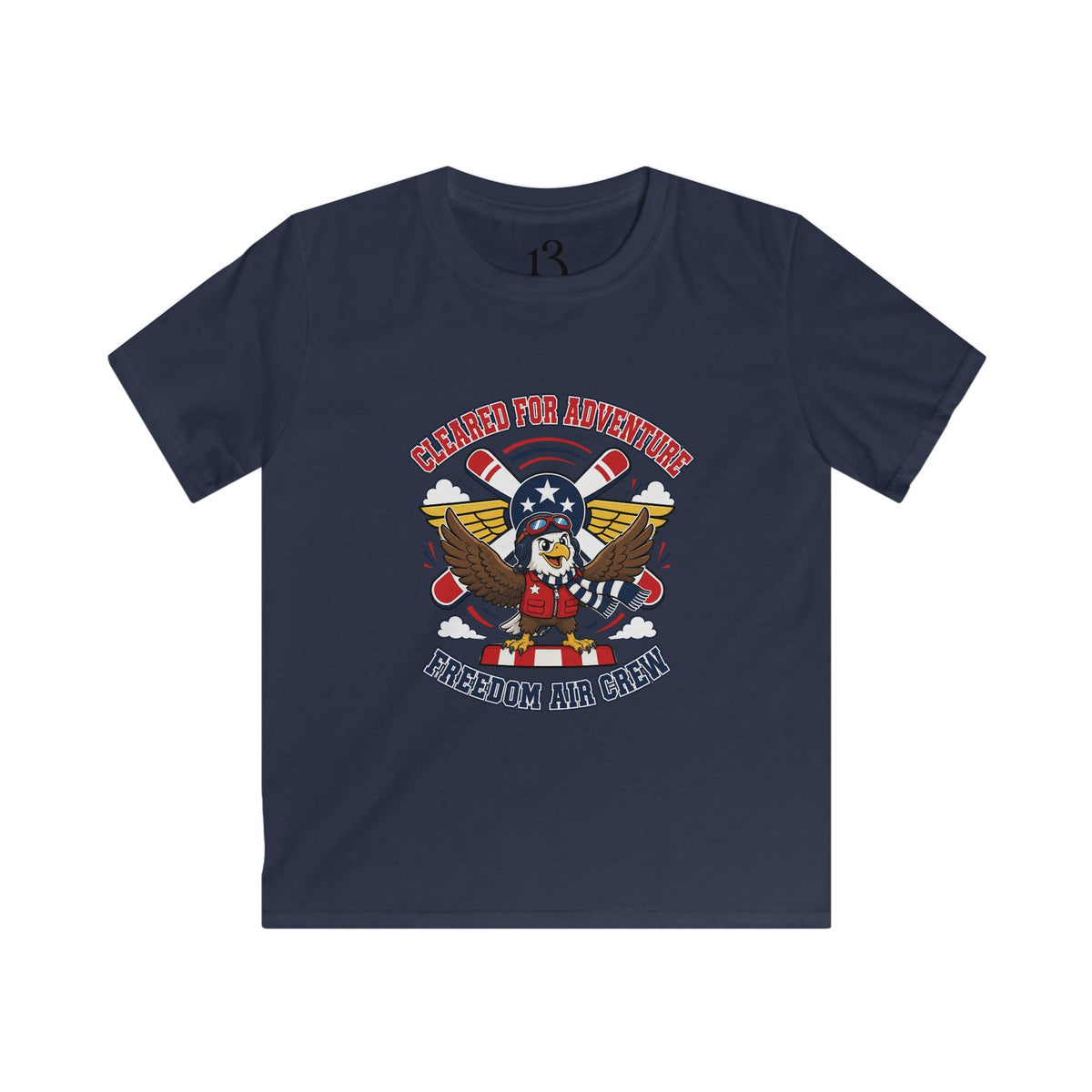 Kids Tee — Patriotic Eagle Aviation Fan "Freedom Air Crew"