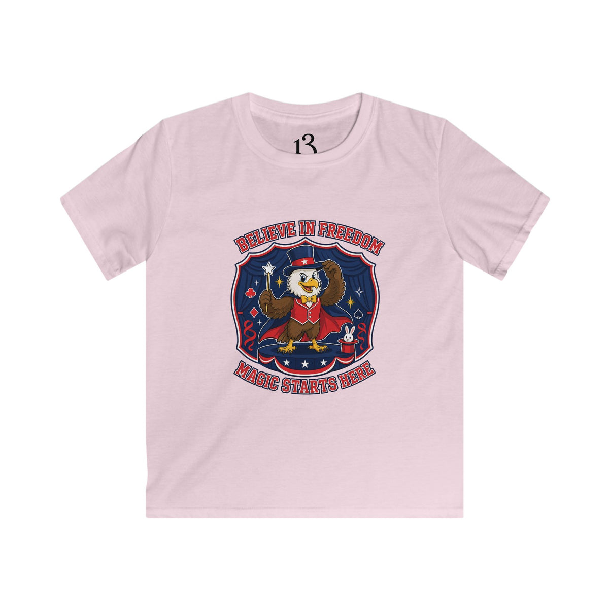 Kids Tee — "Believe in Magic" Eagle Magician Graphic