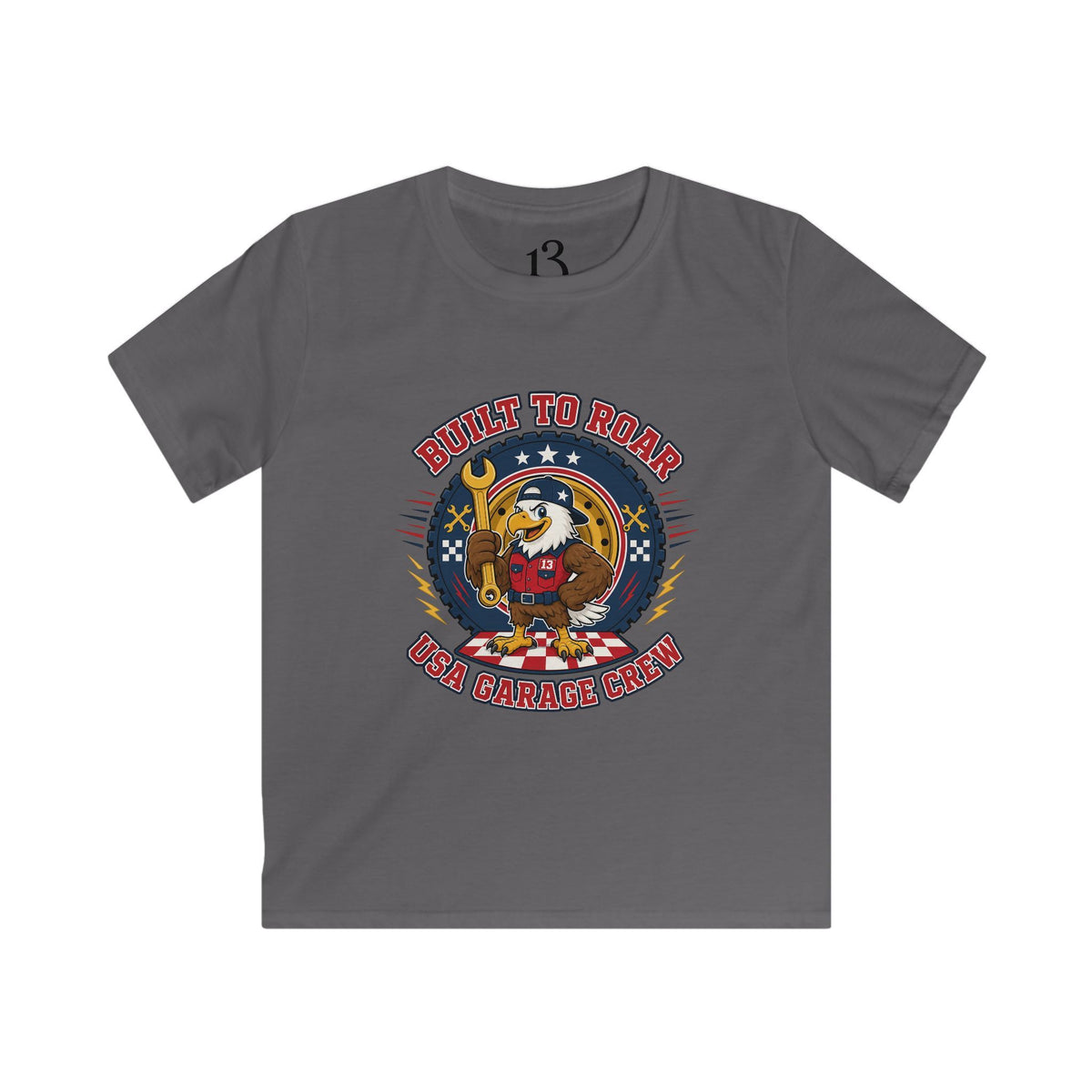 Kids Tee — "Born to Roar" USA Gator Crew Patriotic Cartoon T-Shirt