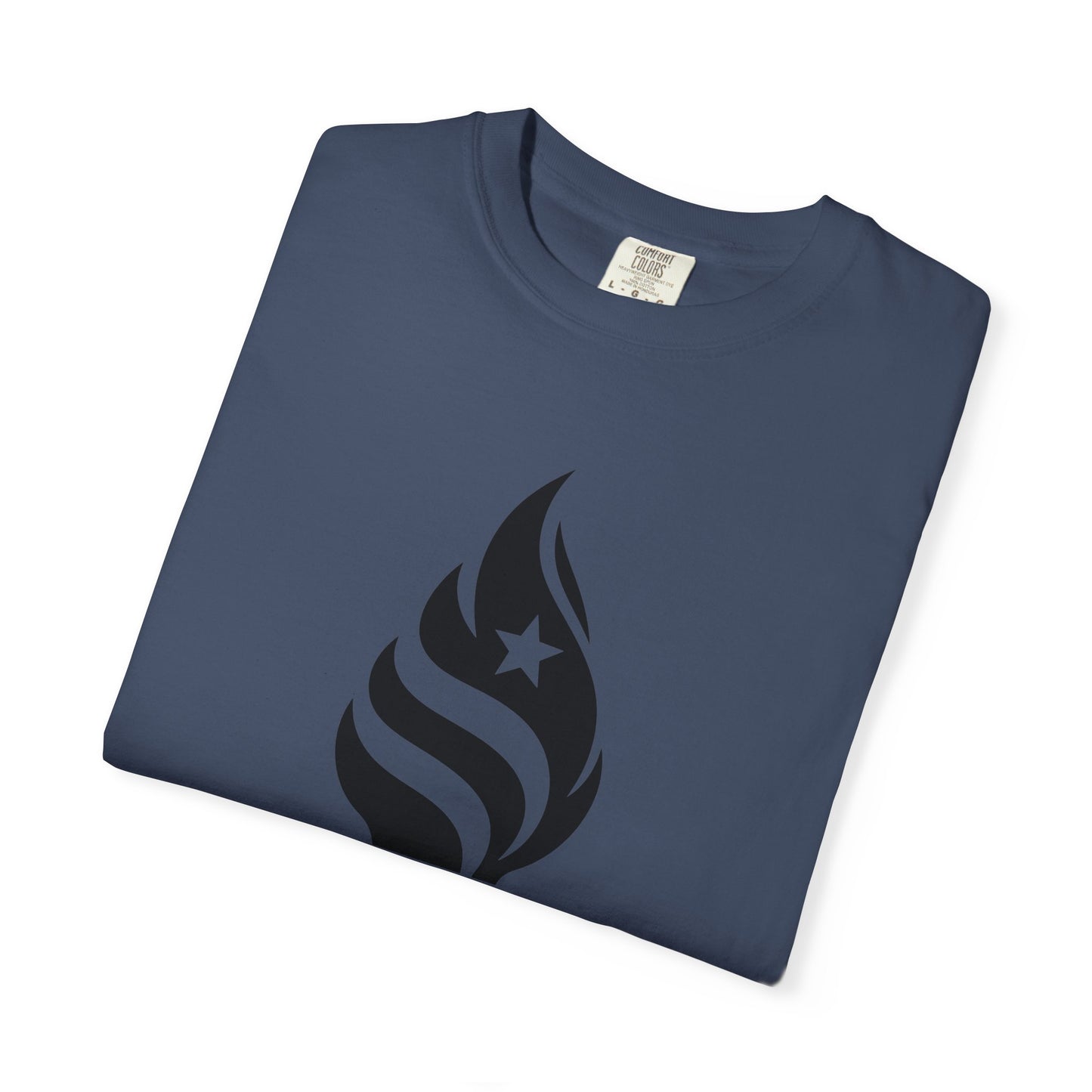 Liberty Torch T-Shirt — Patriotic Flame Tee with Star Emblem