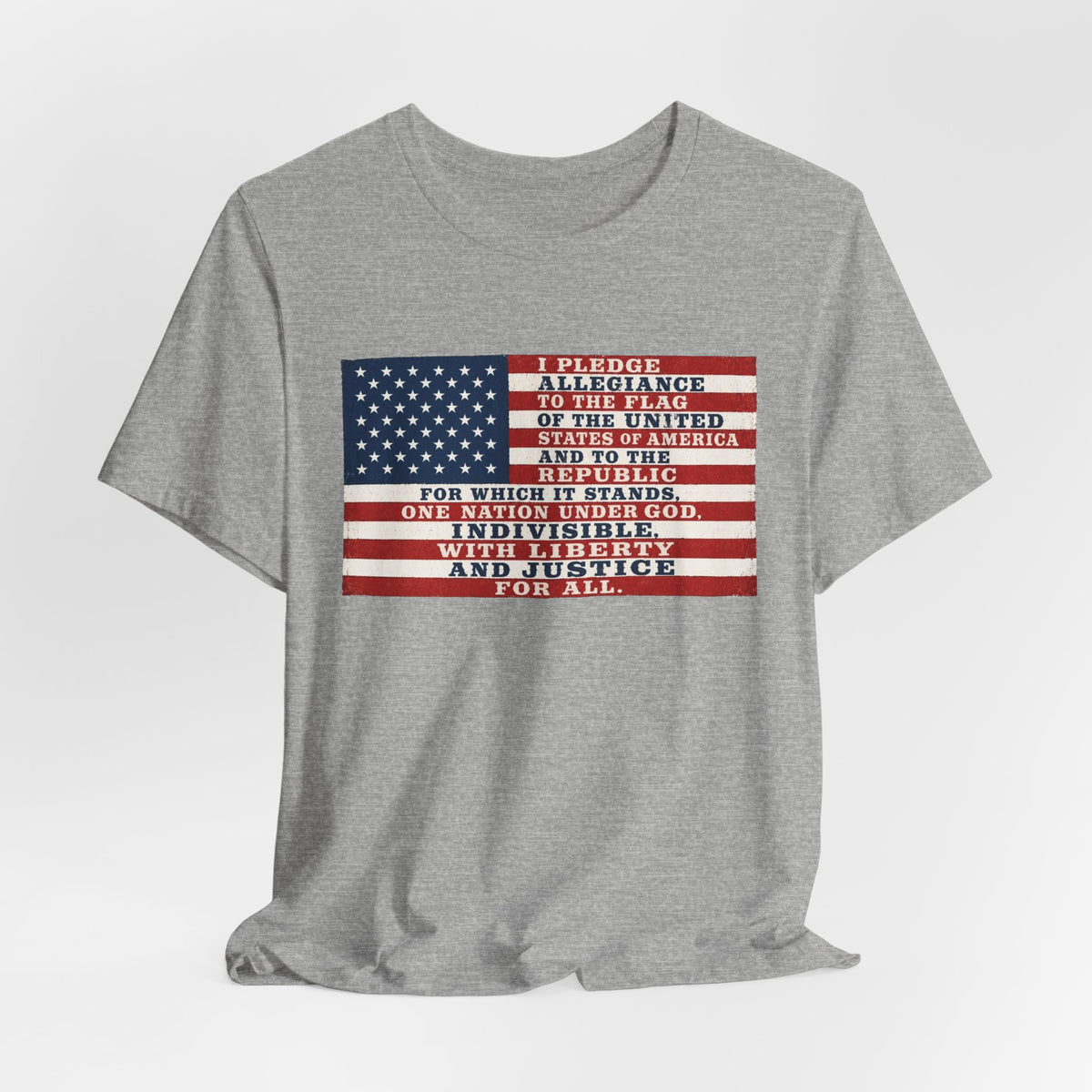 Pledge of Allegiance Flag T-Shirt — American Flag Text Tee