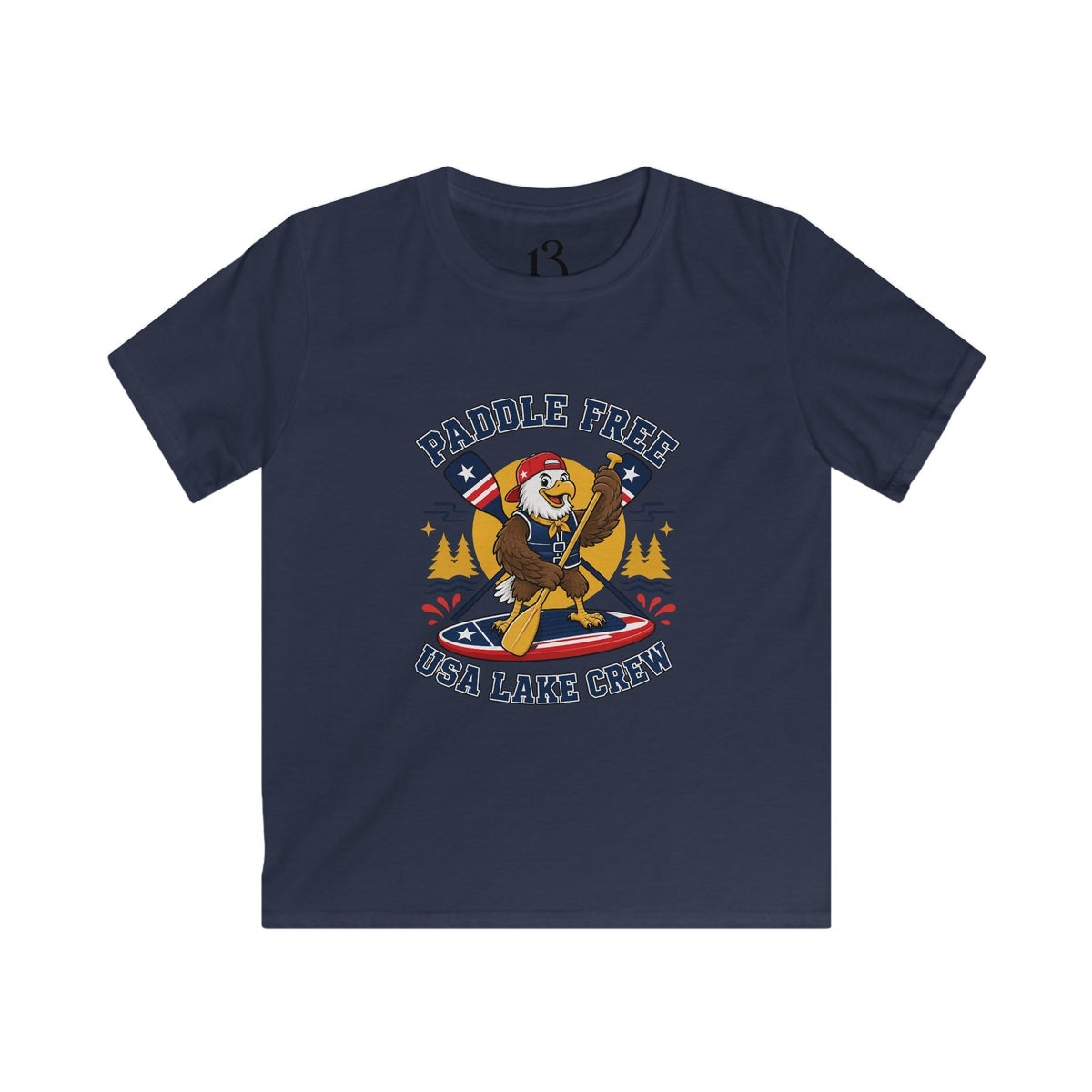 Paddle Kids Tee — "Paddle Free" USA Lake Crew Shirt