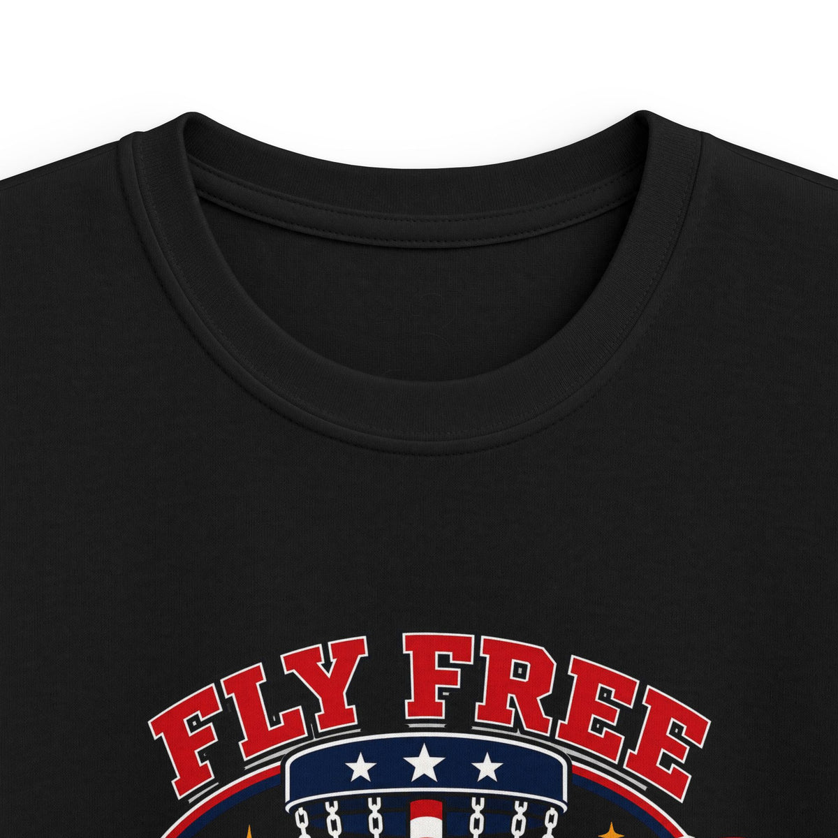 Kids Tee — "Fly Free USA Disc Crew" Patriotic Eagle Graphic