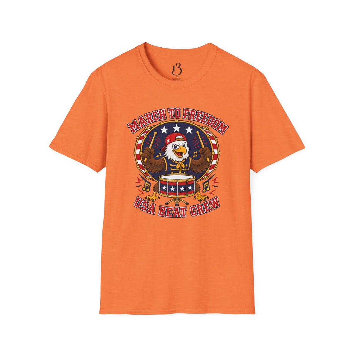 T-Shirt — "March to Freedom" Patriotic Eagle Drumline Tee