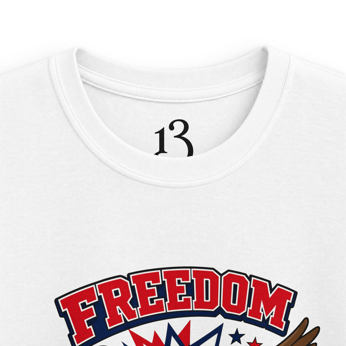Kids Tee — "Freedom Flies Fast" Patriotic Eagle Shirt for 4th of July