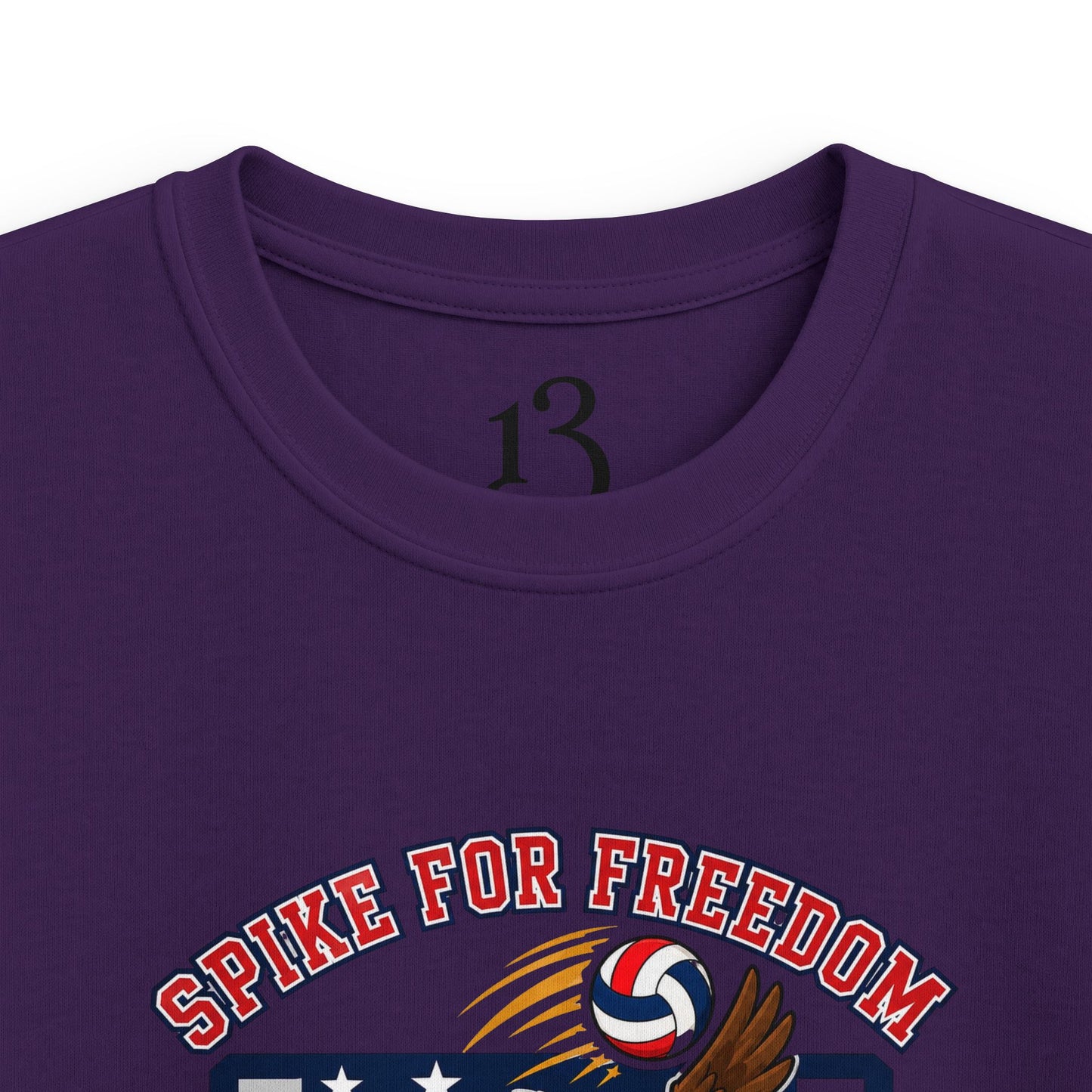 Kids Volleyball T‑Shirt — Eagle Playing Volleyball Graphic (Cheer For Victory)