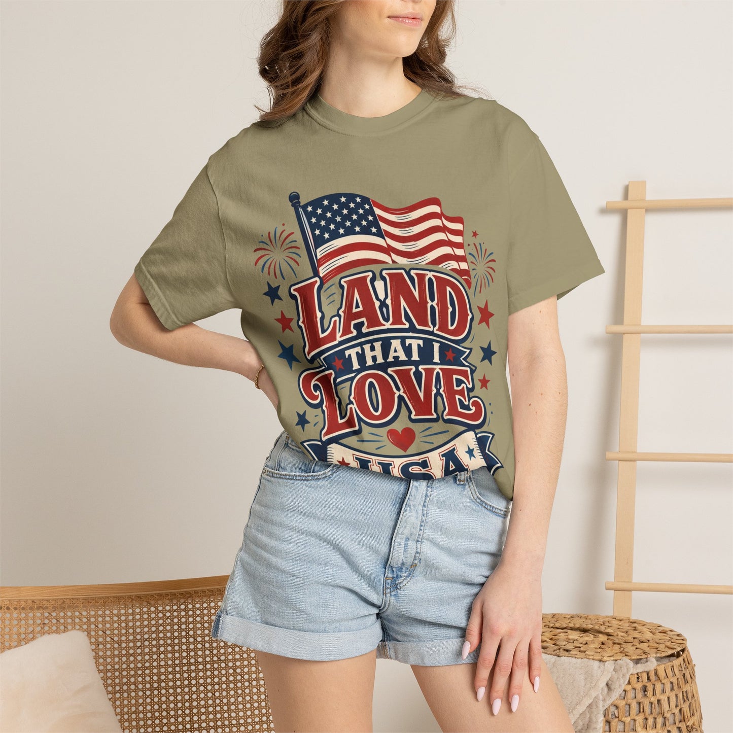 Land That I Love USA T-Shirt — Patriotic American Flag Tee for 4th of July