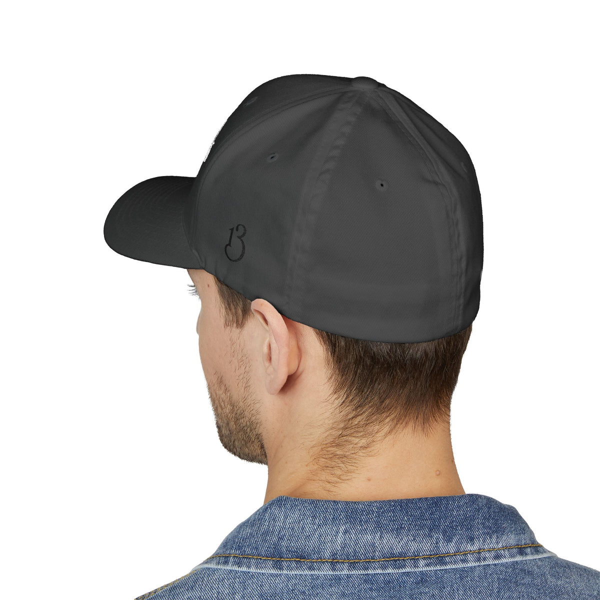 Stars13stripeS Embroidered Enclosed Back Cap White Font
