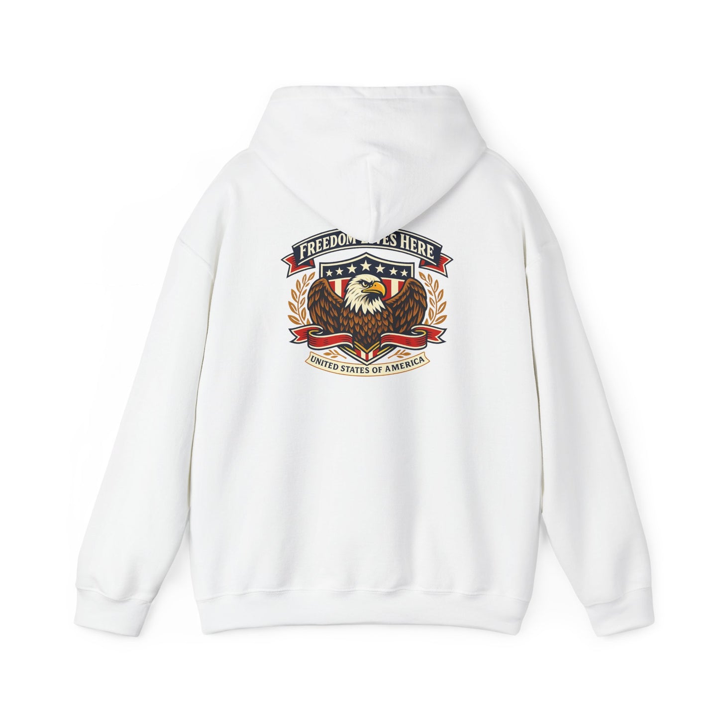 Patriotic Eagle Freedom Hoodie — USA Crest Back Design