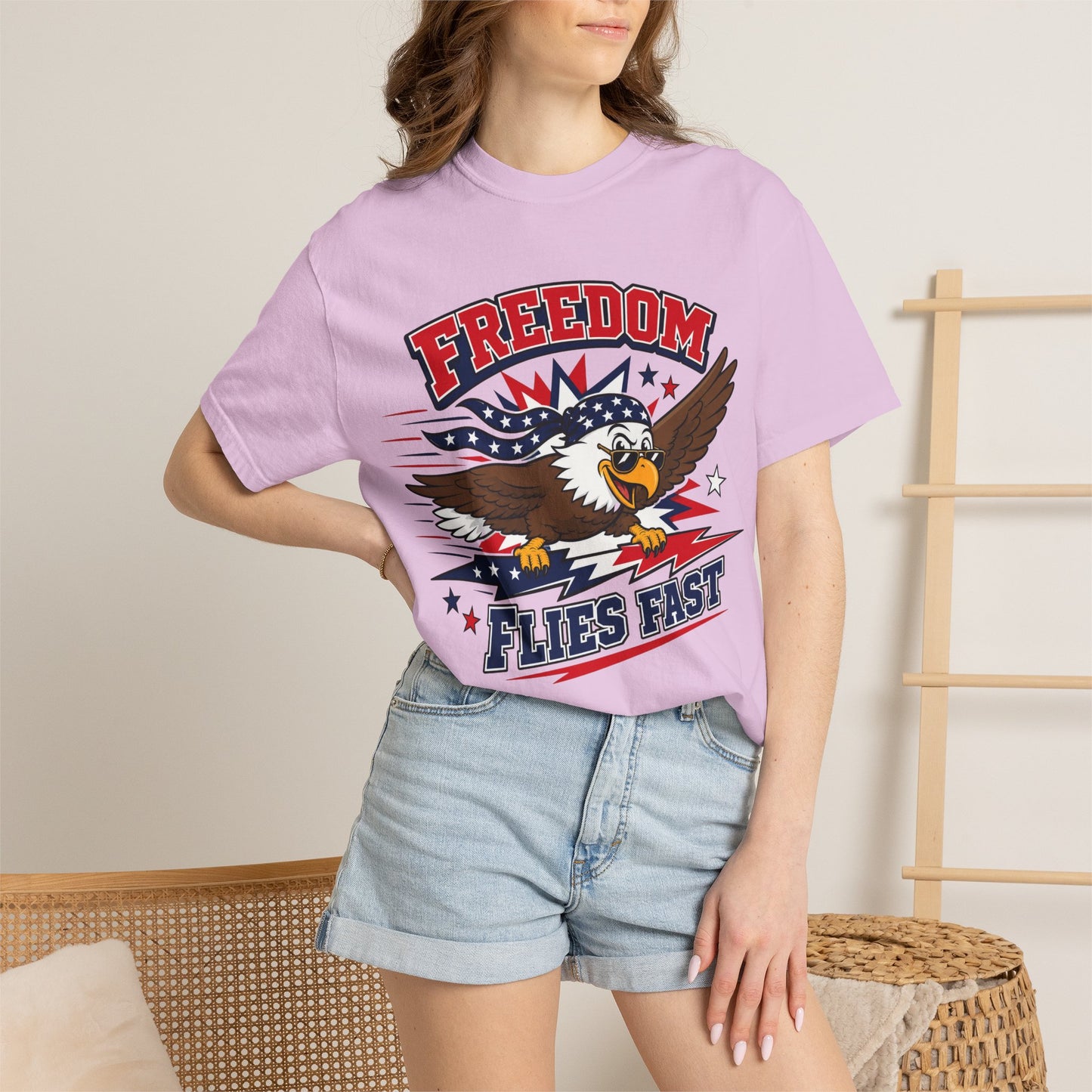 Freedom Flies Fast T-Shirt — Patriotic Eagle Graphic Tee