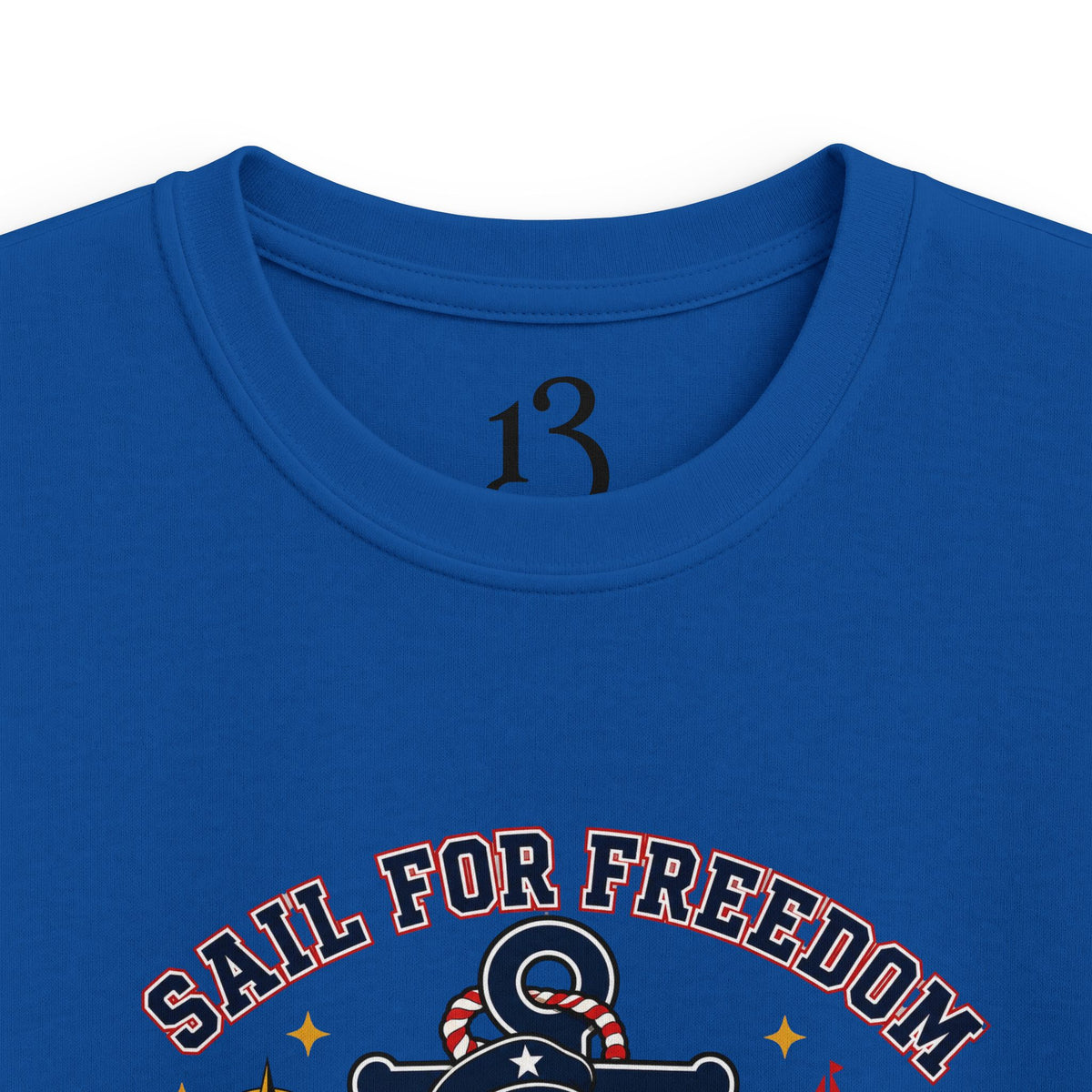 Kids Tee — "Sail for Freedom" USA Deck Crew Patriotic Sailor Graphic