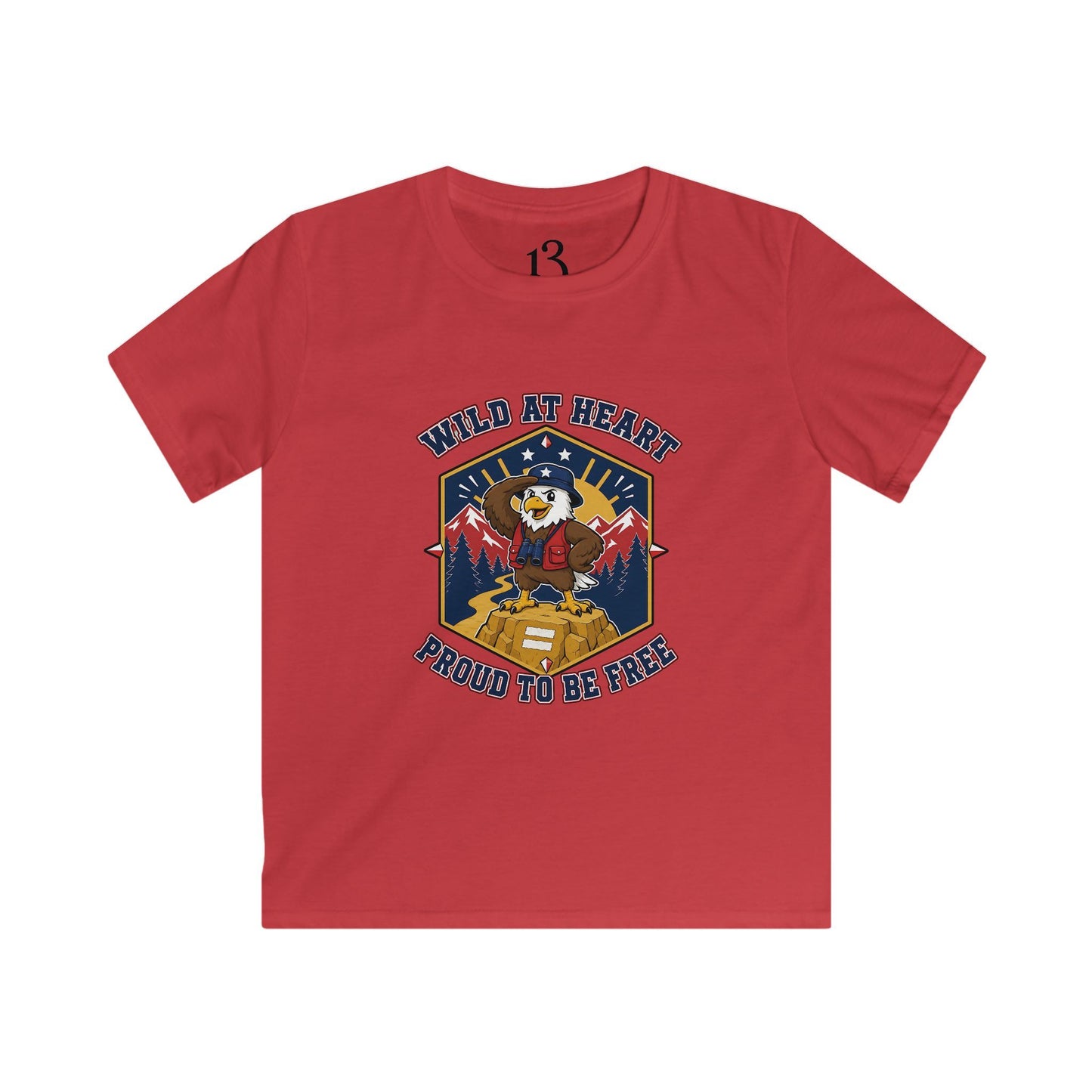 Kids Tee — "Wild at Heart, Ready to Be Free" Adventure Bear Graphic