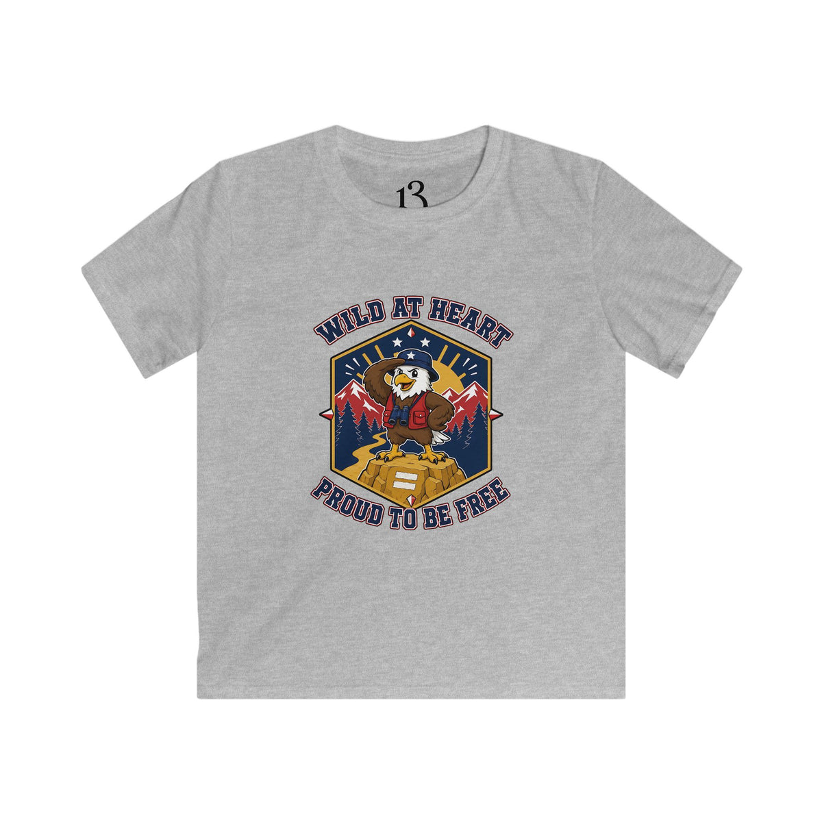 Kids Tee — "Wild at Heart, Ready to Be Free" Adventure Bear Graphic