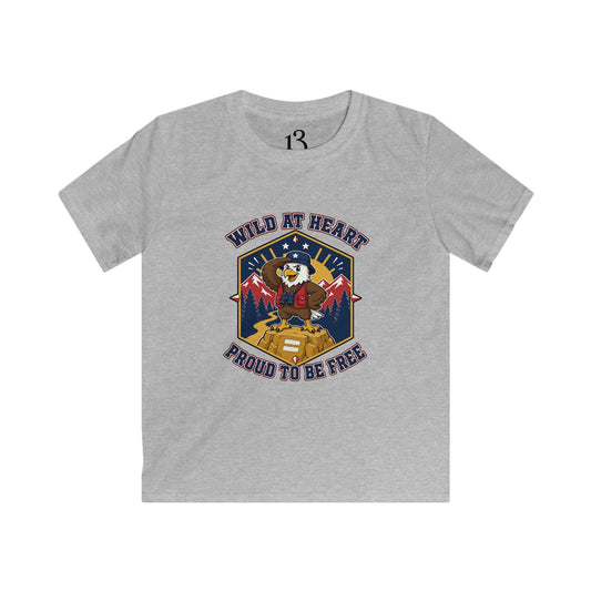 Kids Tee — "Wild at Heart, Ready to Be Free" Adventure Bear Graphic