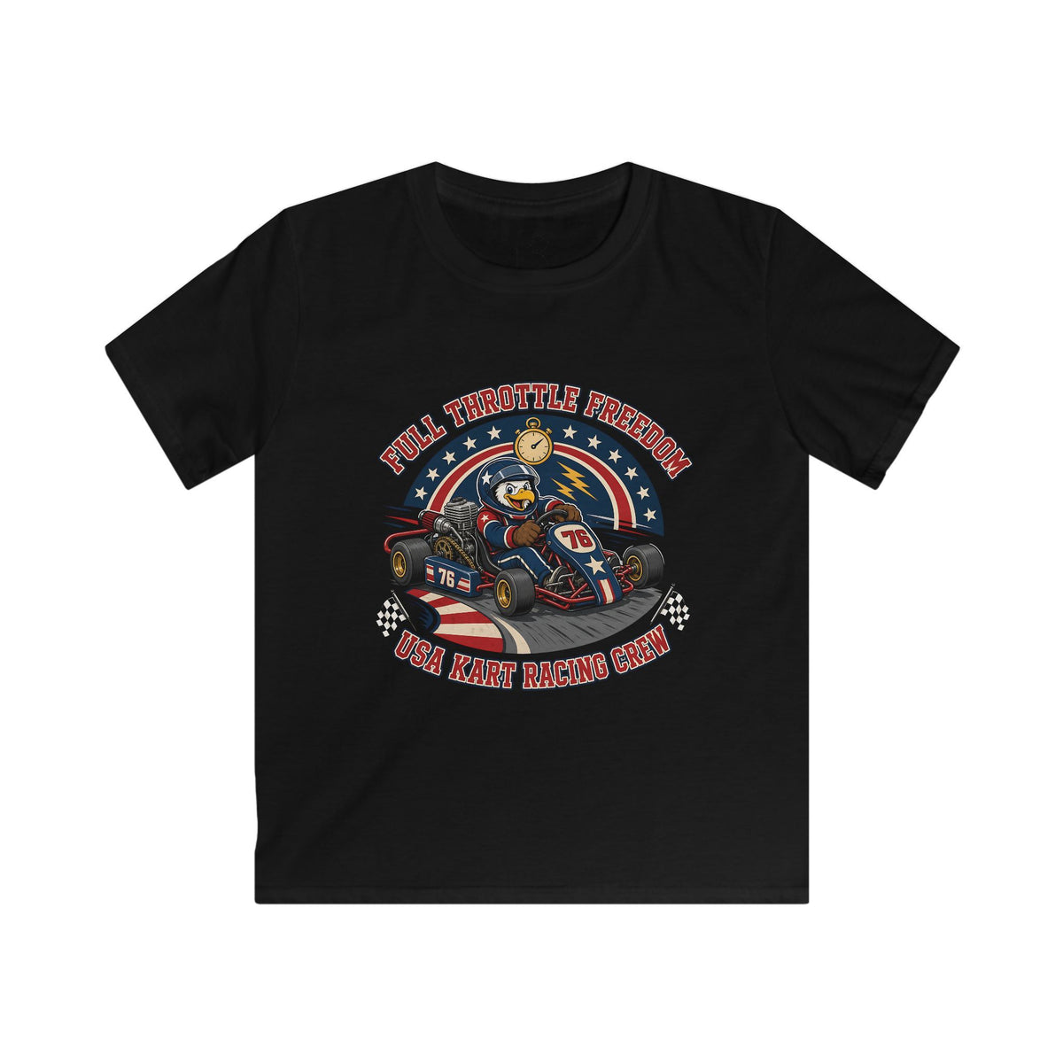 Kids Tee — 'Full Throttle Freedom' Go-Kart Racing Shirt