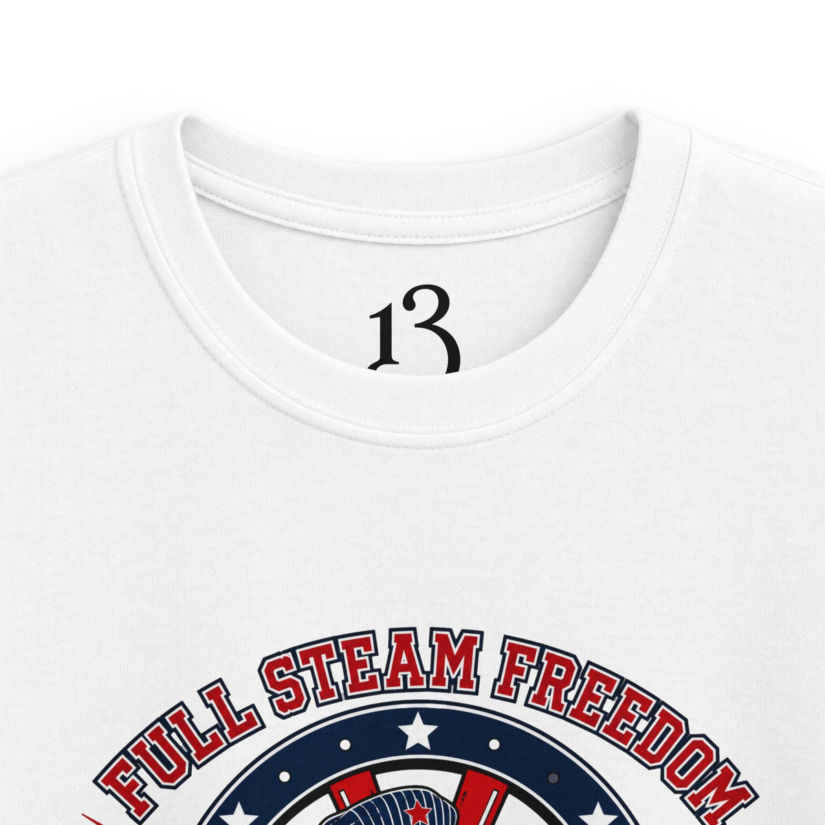Kids Tee - Patriotic Eagle Engineer "Full Steam Freedom, USA Rail Crew" Railway Graphic