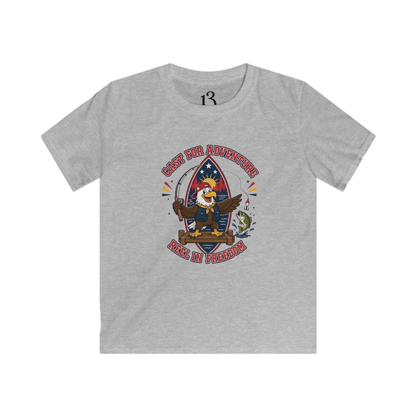 Kids Tee - "Born for Adventure, Raised by Freedom" Eagle Graphic