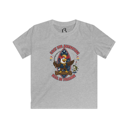 Kids Tee - "Born for Adventure, Raised by Freedom" Eagle Graphic