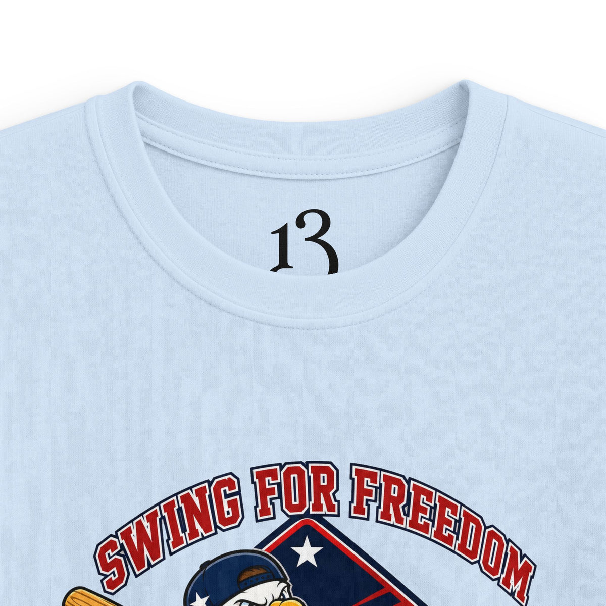 Kids Tee - "Swinging for Freedom" Patriotic Baseball Eagle Design