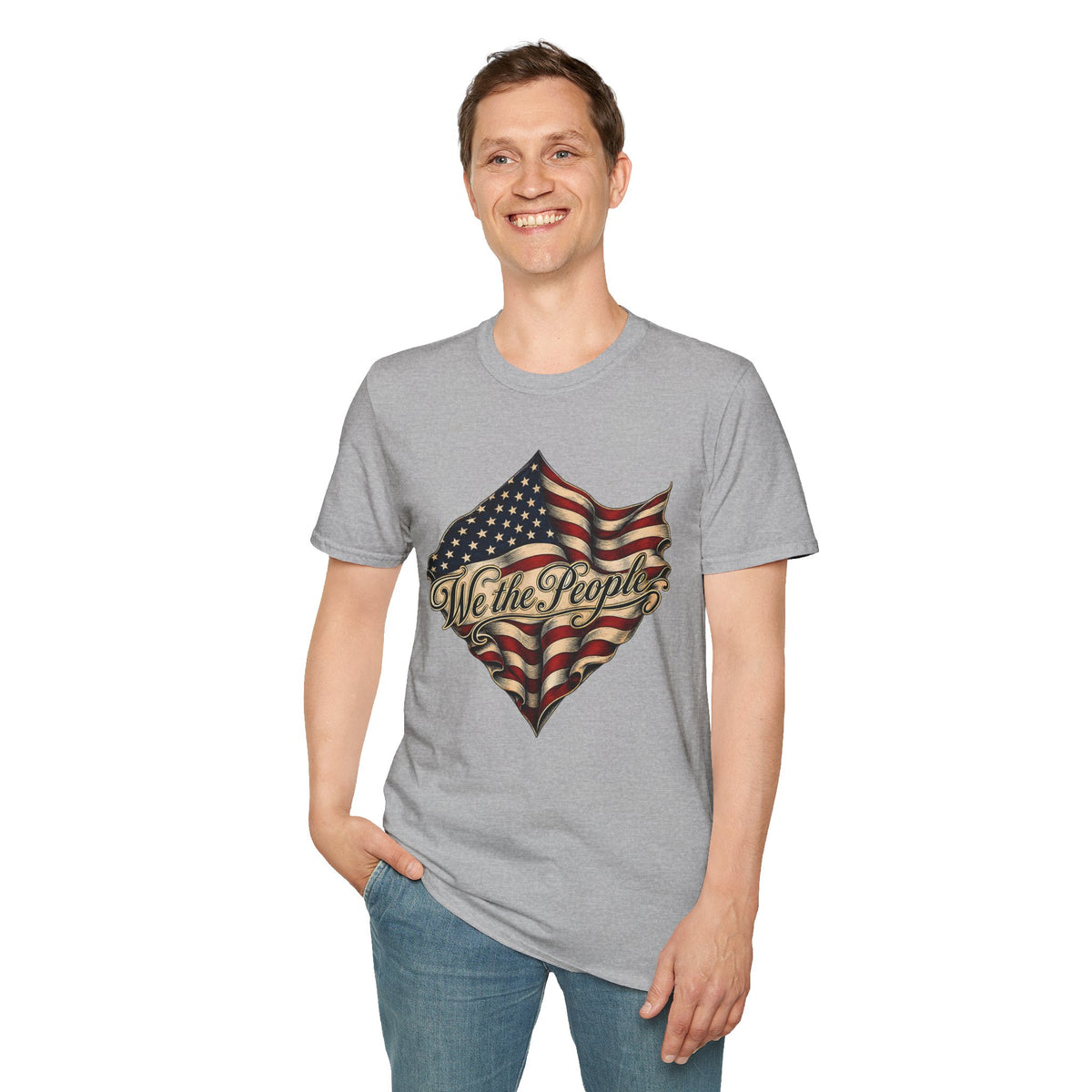 We the People Flag T-Shirt — Vintage American Patriotic Tee