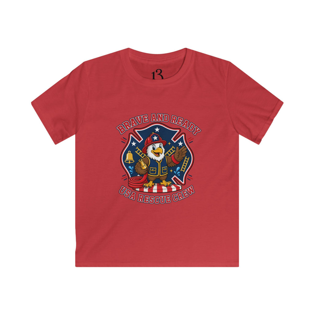 Kids Tee — Brave and Ready Fire Rescue Crew Graphic