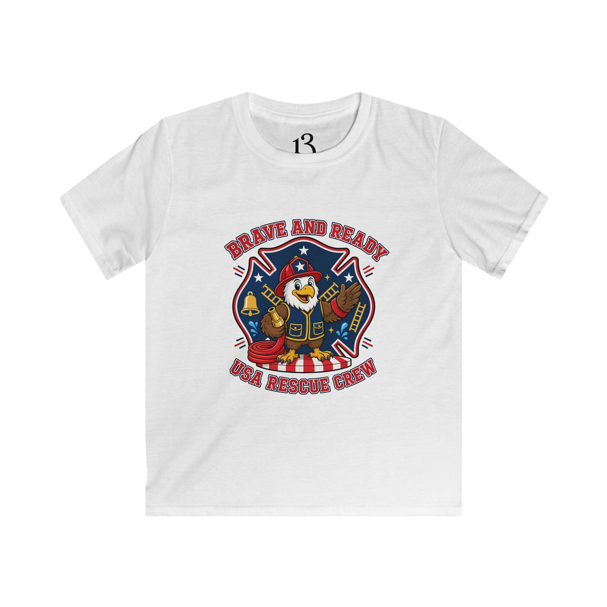 Kids Tee — Brave and Ready Fire Rescue Crew Graphic