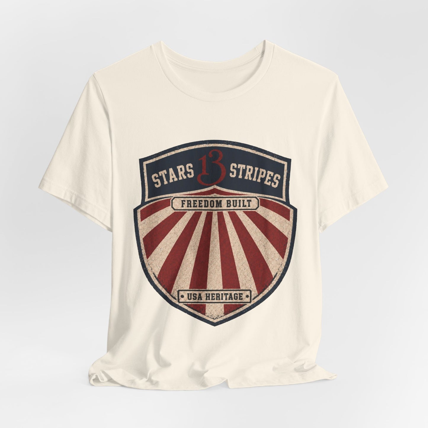 Stars13stripeS Shield T‑Shirt — Freedom Built USA Heritage Tee