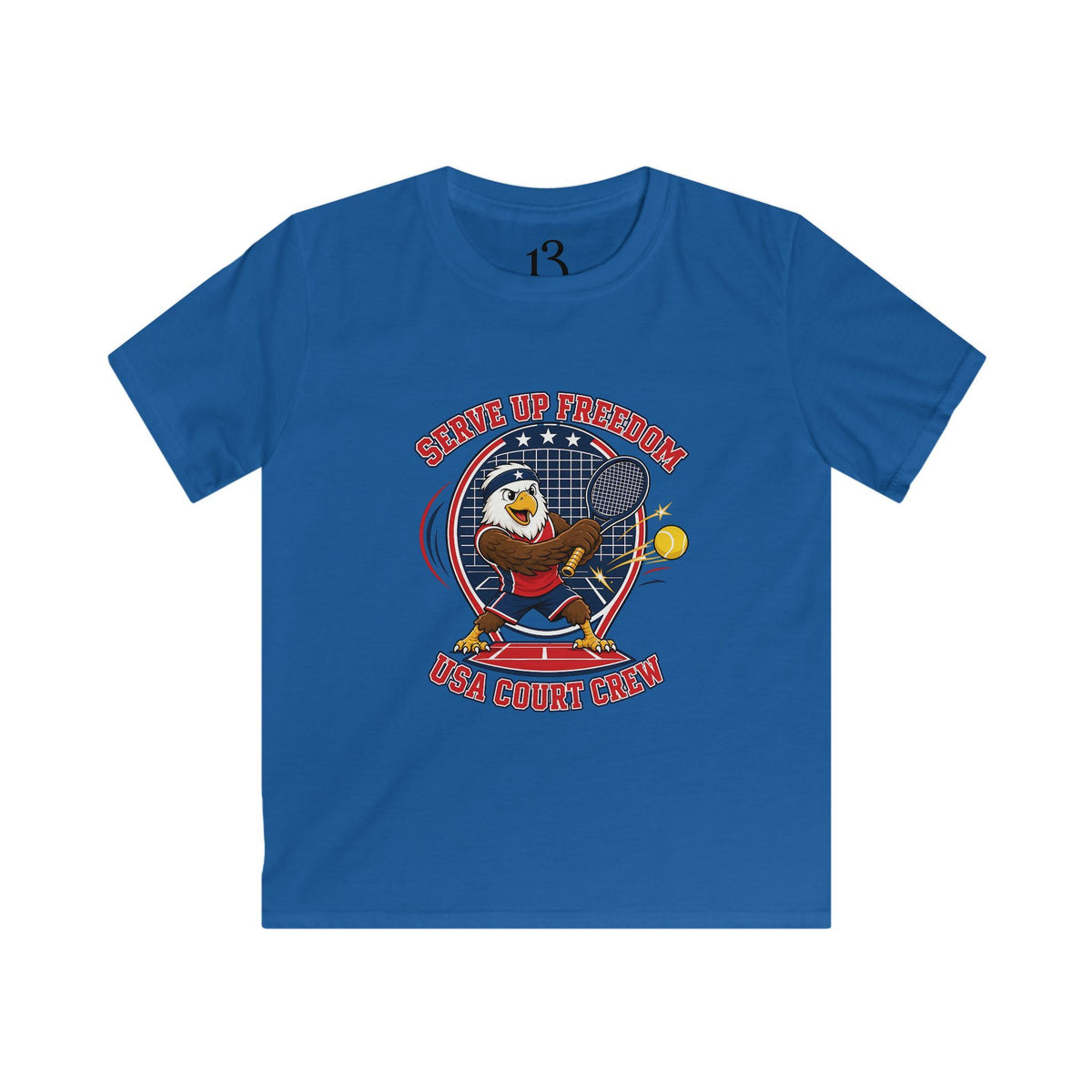 Kids Tee — 'Swing Up Freedom' Tennis Graphic Youth Shirt