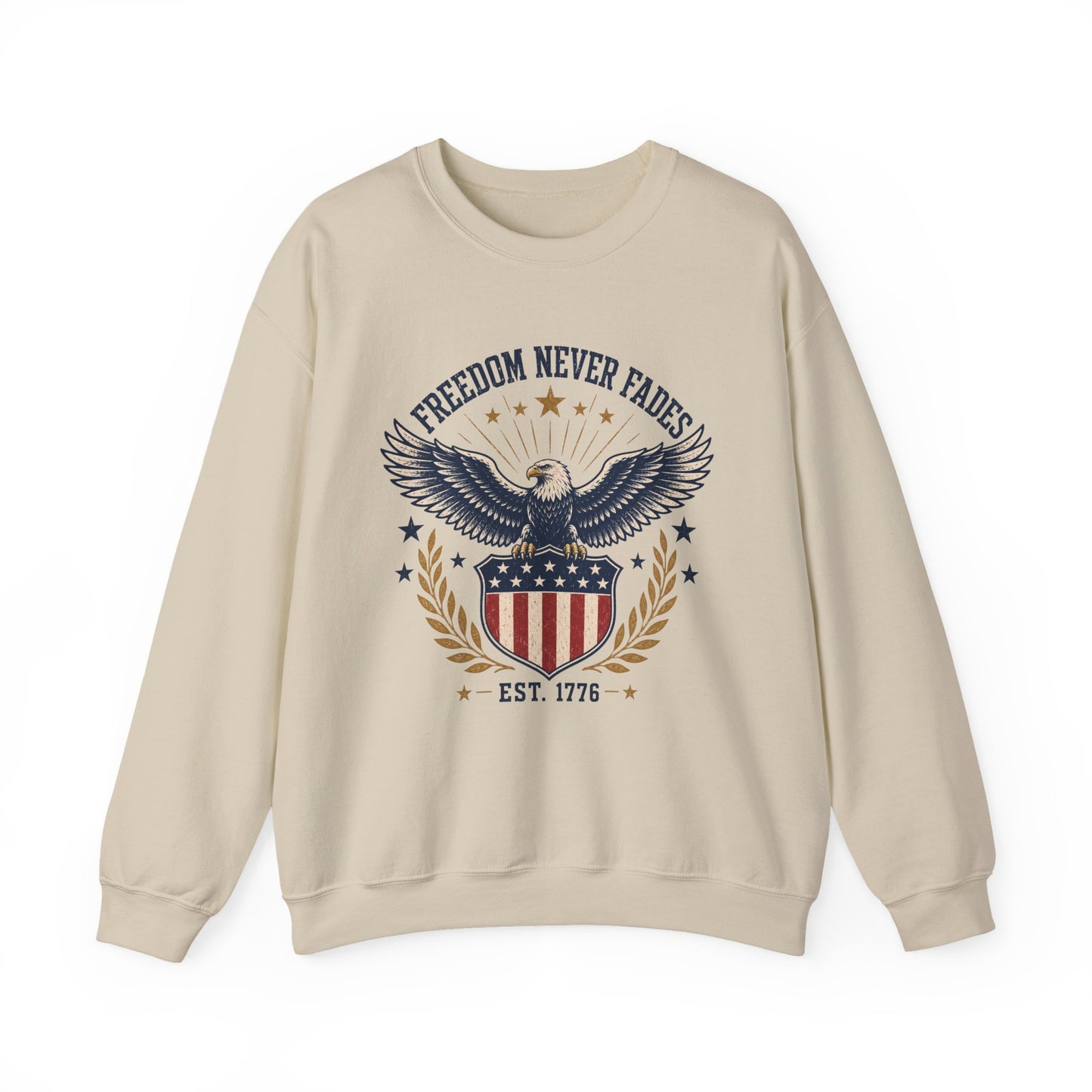 Freedom Never Fades Sweatshirt — Patriotic Eagle Crewneck