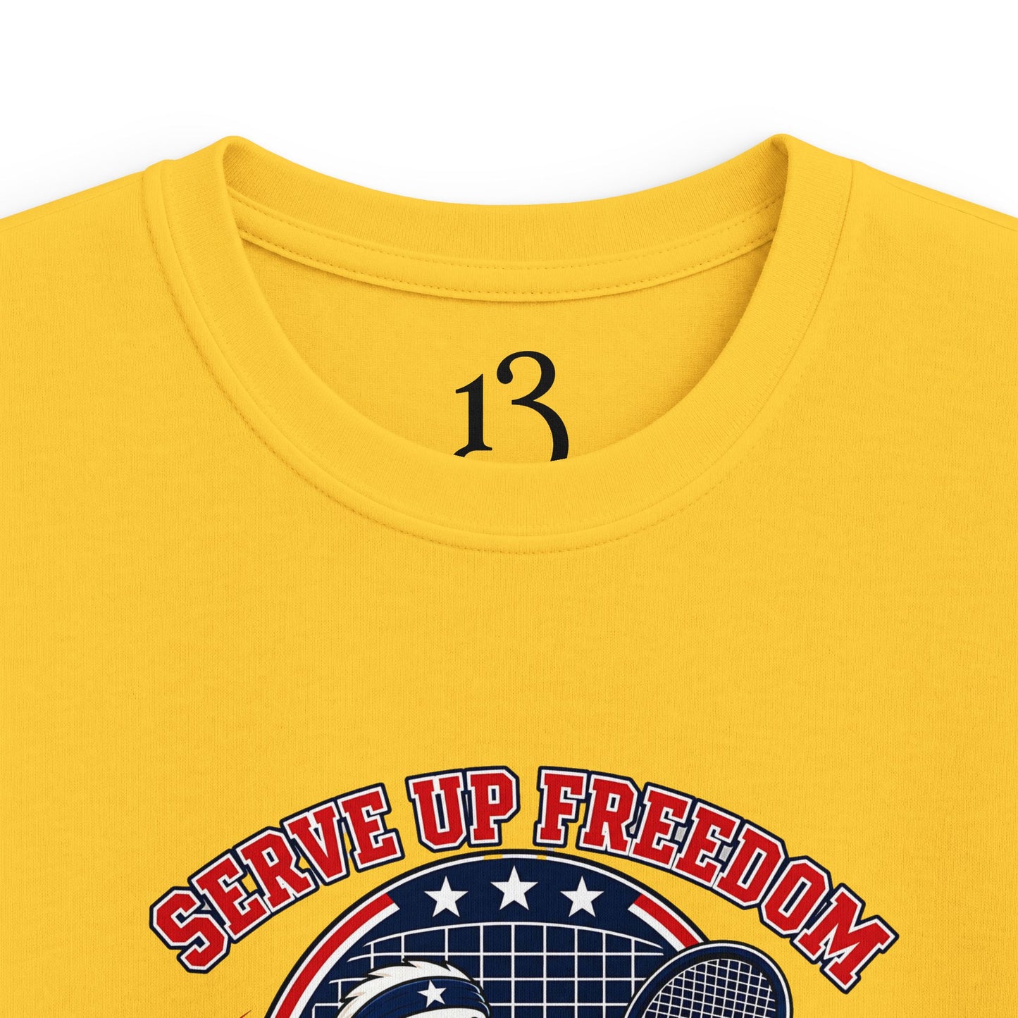 Kids Tee — 'Swing Up Freedom' Tennis Graphic Youth Shirt