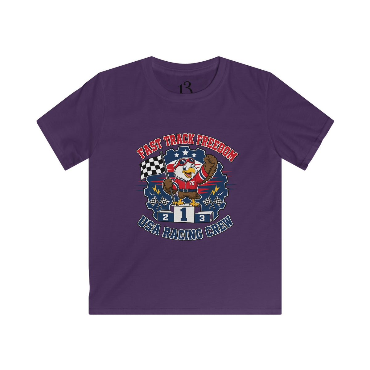 Kids Racing Tee - 'Fast Track Freedom' USA Racing Champion Graphic