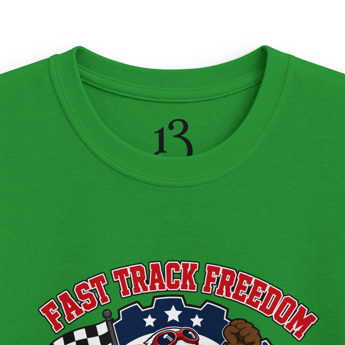 Kids Racing Tee - 'Fast Track Freedom' USA Racing Champion Graphic