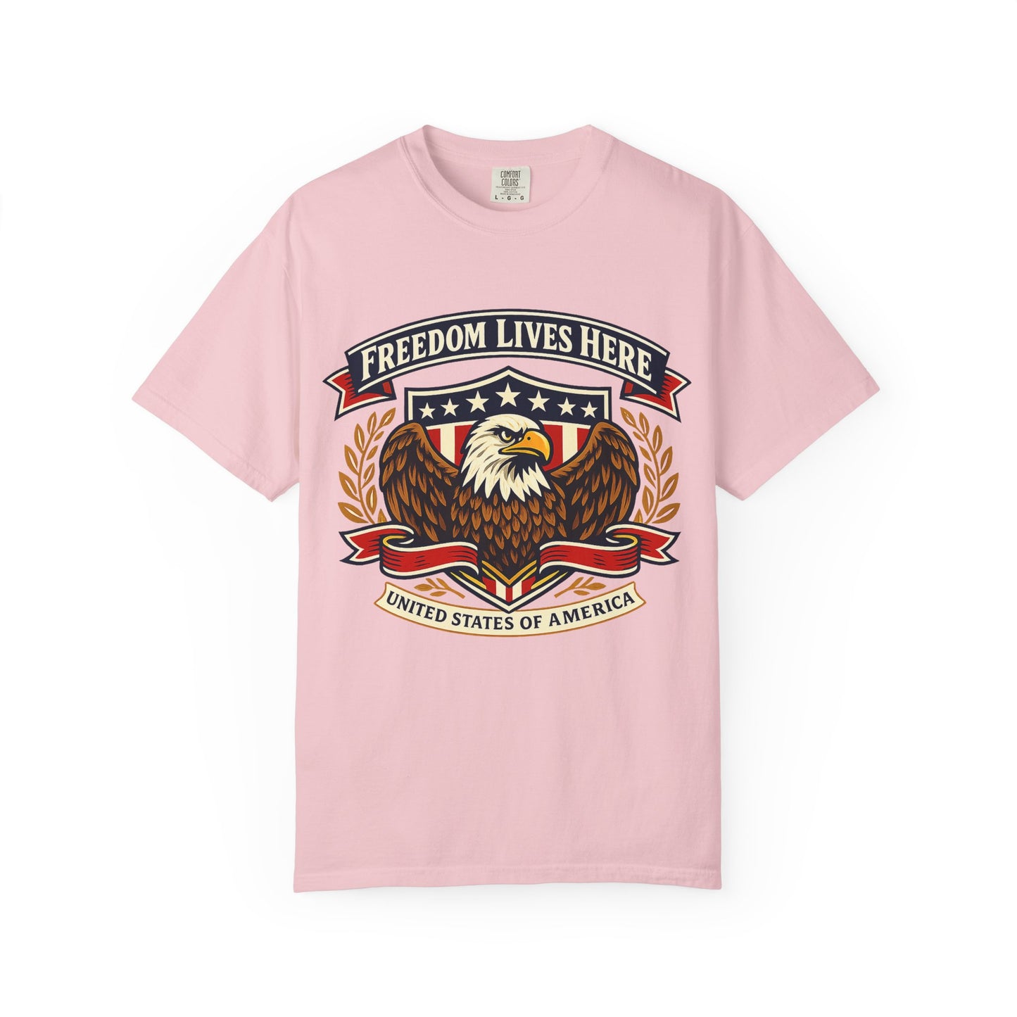 Freedom Lives Here Eagle T-Shirt — Patriotic USA Graphic Tee