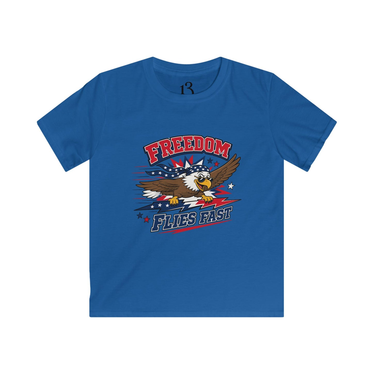 Kids Tee — 'Freedom Flies Fast' American Eagle Patriotic Shirt
