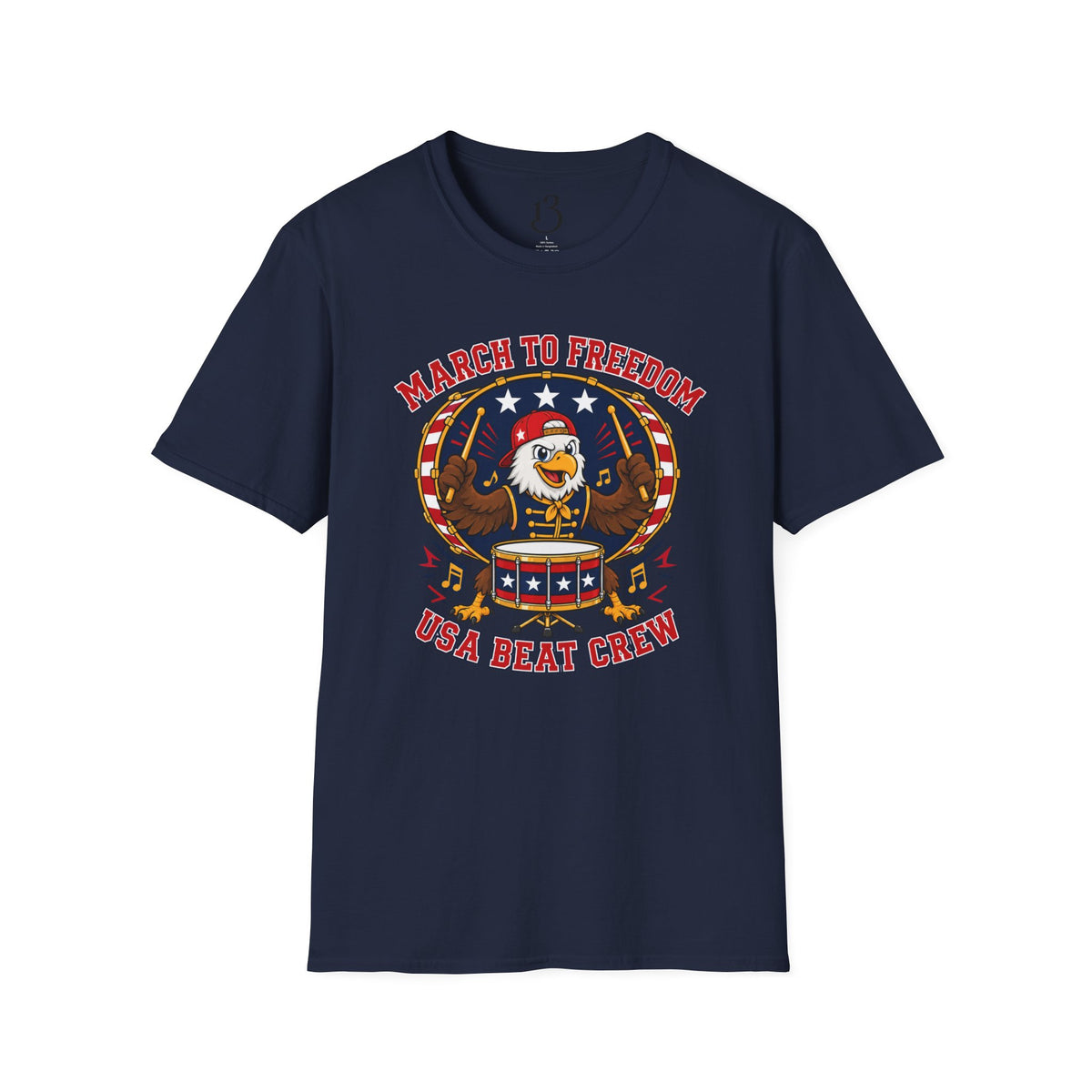T-Shirt — "March to Freedom" Patriotic Eagle Drumline Tee