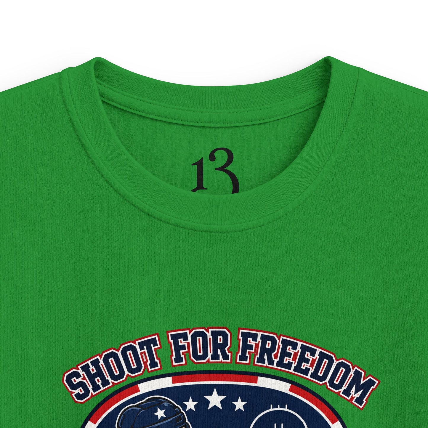 Kids Hockey Tee — "Shoot for Freedom" USA Hockey Crew Youth Shirt