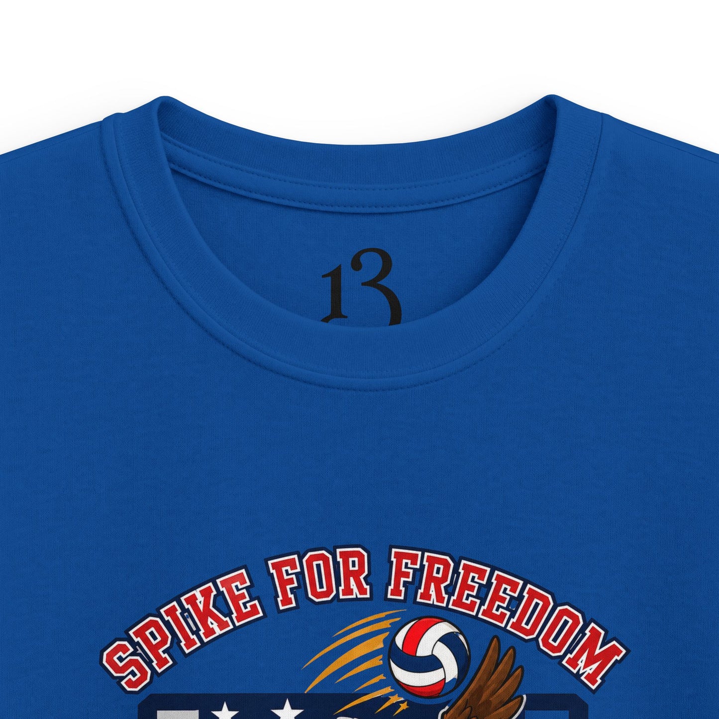 Kids Volleyball T‑Shirt — Eagle Playing Volleyball Graphic (Cheer For Victory)