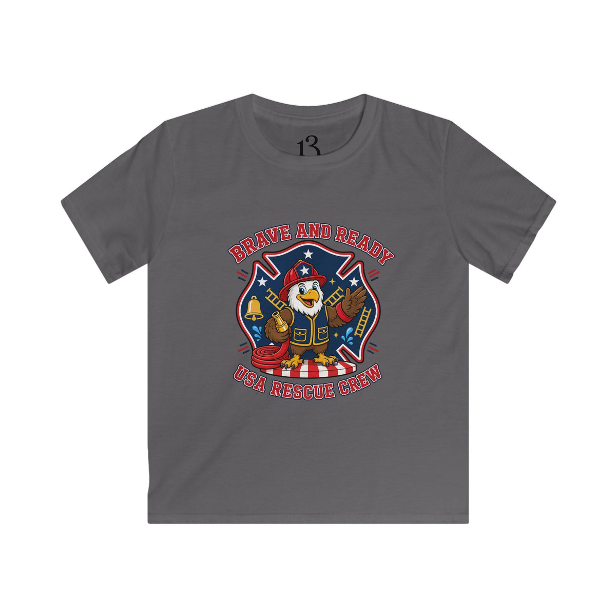 Kids Tee — Brave and Ready Fire Rescue Crew Graphic