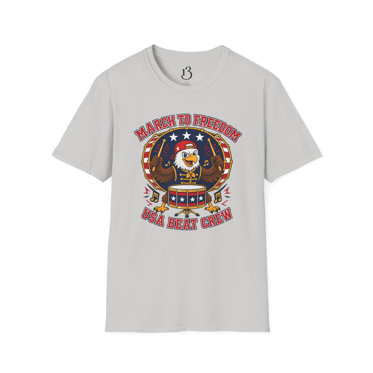 T-Shirt — "March to Freedom" Patriotic Eagle Drumline Tee