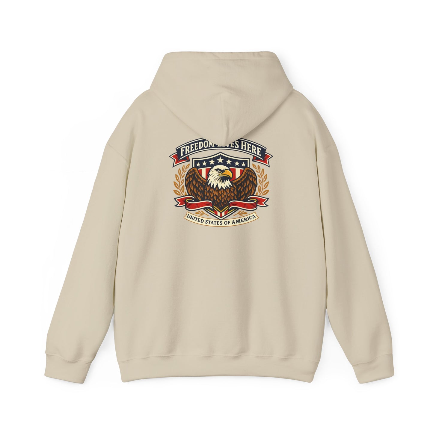 Patriotic Eagle Freedom Hoodie — USA Crest Back Design