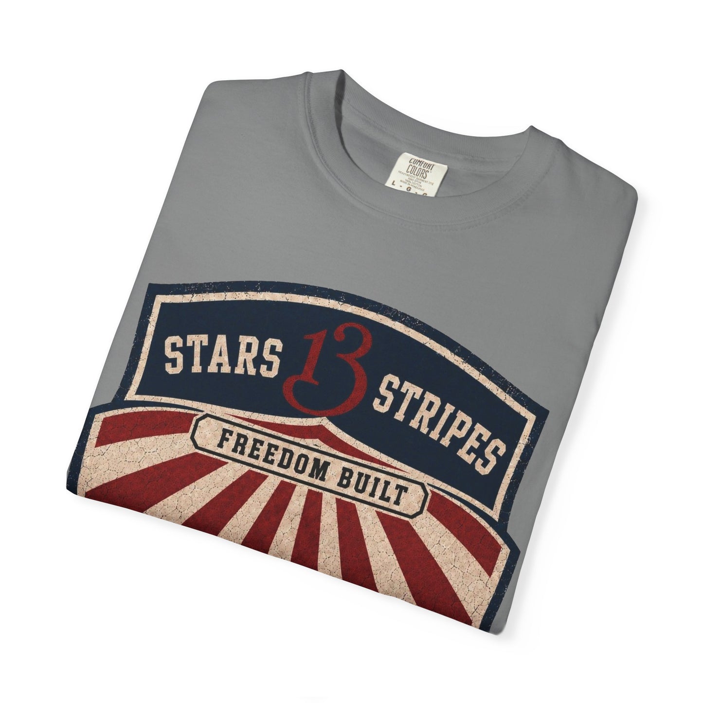 Stars13stripeS Shield T-Shirt — Freedom Built USA Heritage Tee
