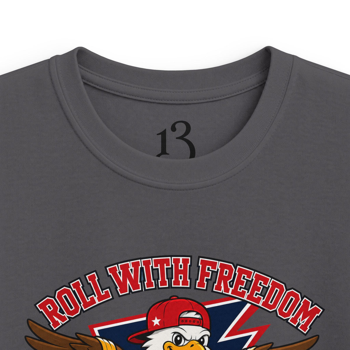 Kids Tee — 'Skate With Freedom' Eagle USA Street Crew Patriotic Skateboard Shirt