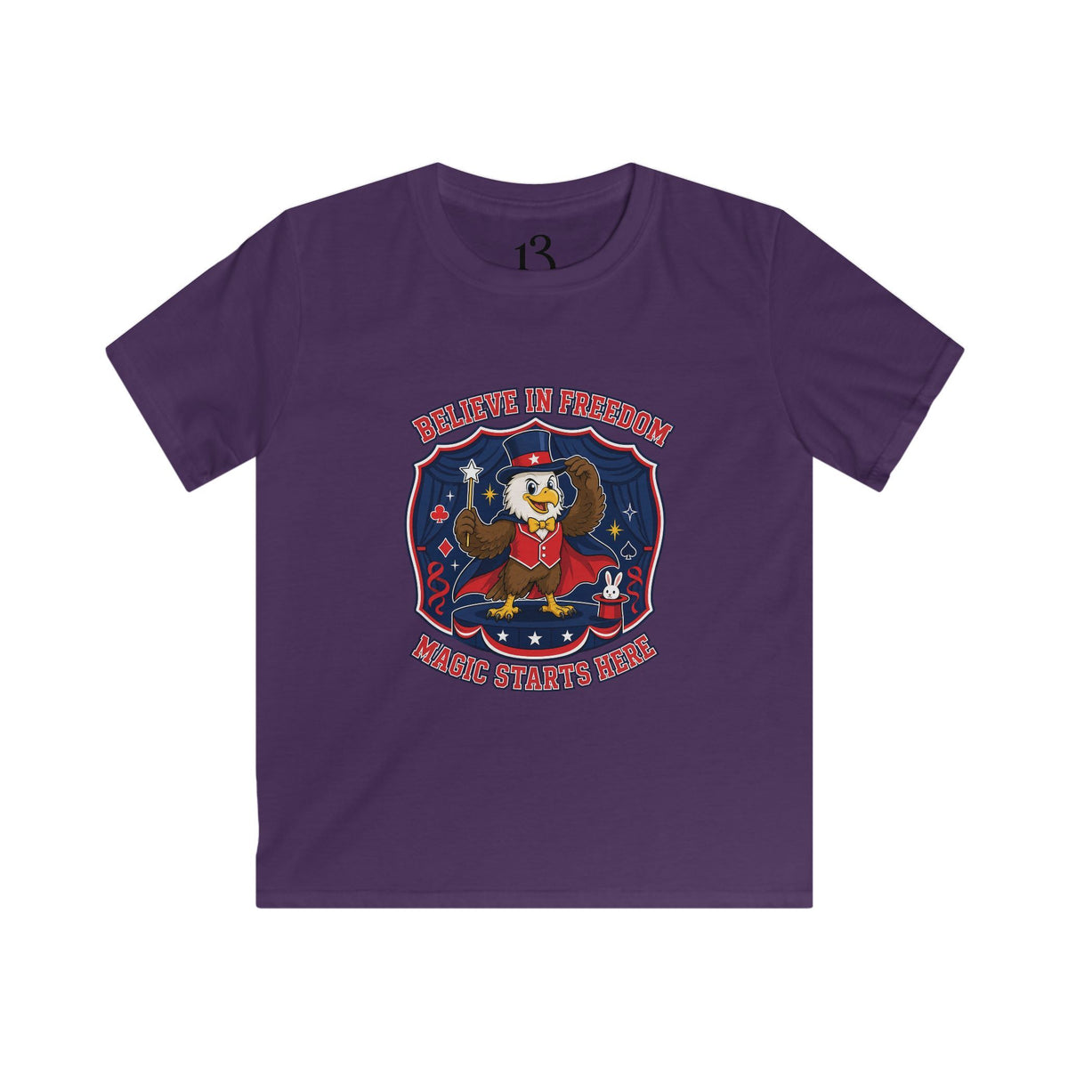 Kids Tee — "Believe in Magic" Eagle Magician Graphic